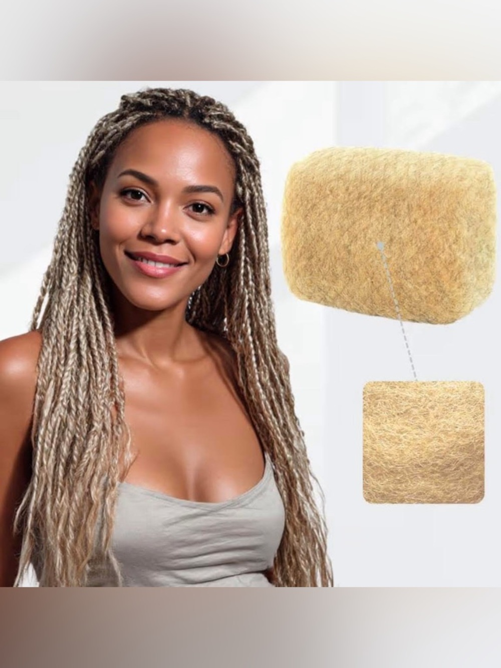 IUC Afro Kinkys Bulk Human Hair, 1 Pack 50 Gram, 4C Kinky Curly Bulk Human Hair